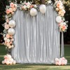30x10 ft Wrinkle Free Shimmer Silver Backdrop Curtain for Parties,Not