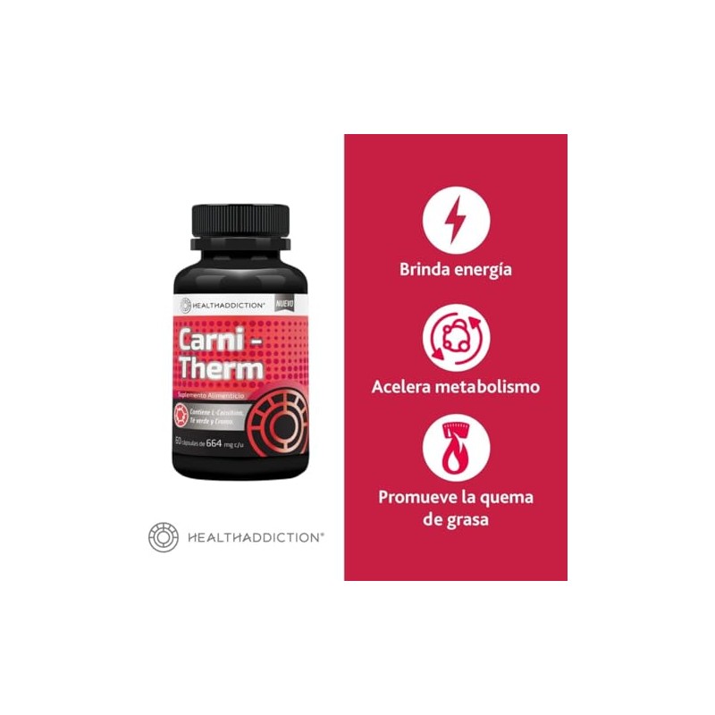 HEALTHADDICTION Electrolitos con BCAAs Enzimas Digestivas Carnitherm con L-Carnitina, Té