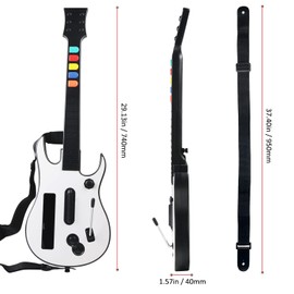 ATUTEN Wireless Guitar Compatible for Wii, Supports for Rock Band Games and Guitar Hero.（Rock Band 1 is Not Supported）