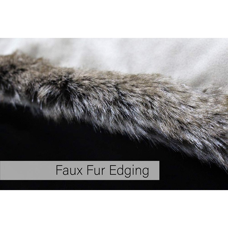 Kiruna Square Cushion Cover - Taupe Beige - Faux Velvet