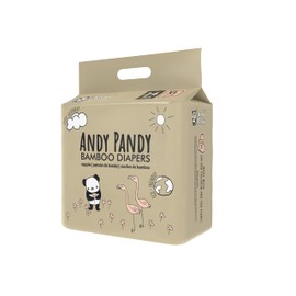 Andy Pandy Bamboo Disposable Diapers, Extra Large, 26+ lbs, White, 24 Count