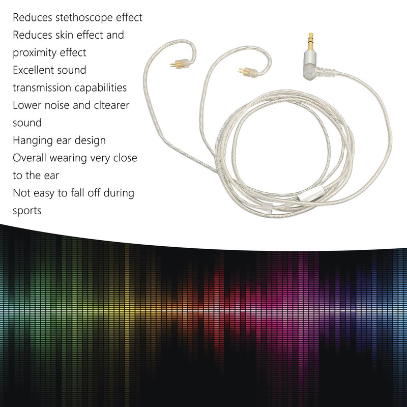 Headphone Upgrade Cable 2 Pin 0.78mm Silver Plated Copper Replacement