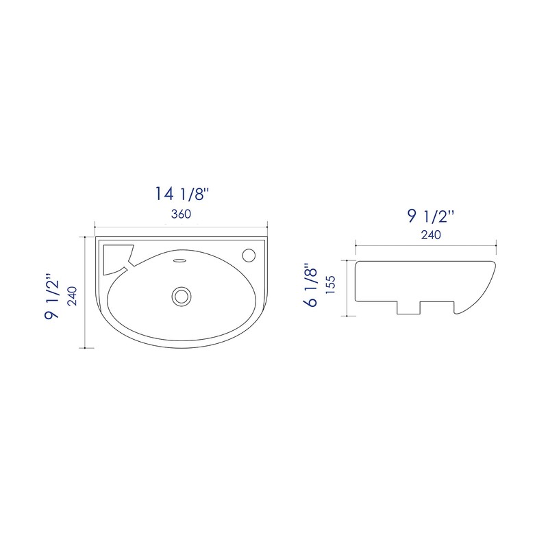 ALFI brand ABC118 Bathroom Sink, 14.13"L x 9.5"W x 6.13"H,