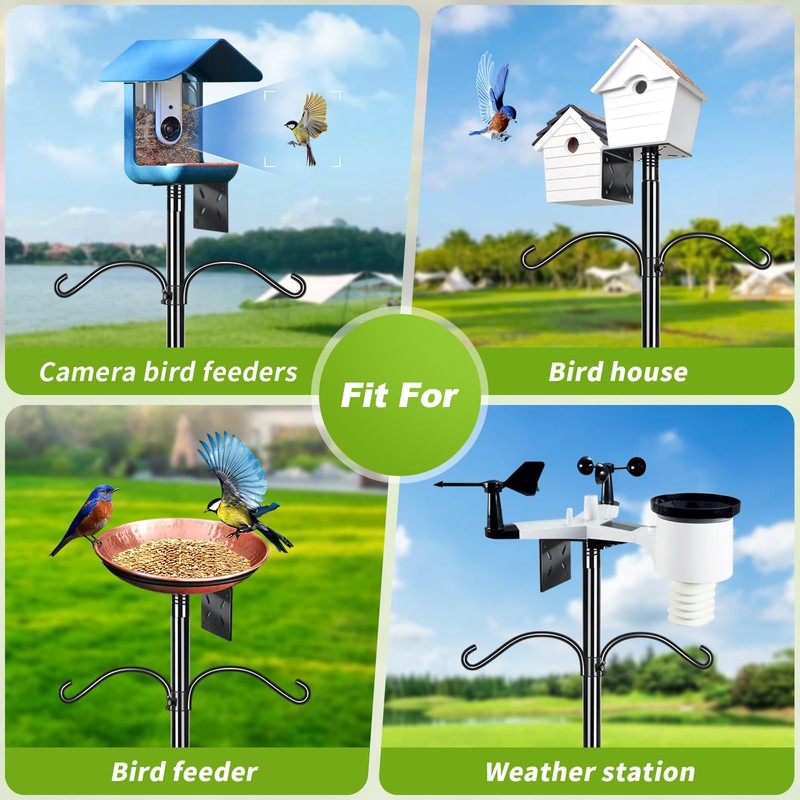 Bird Feeder Pole, 80 Inch Bird House Pole Stand for