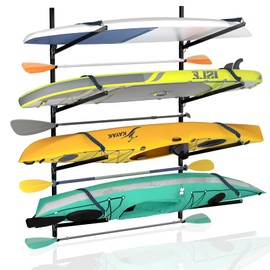 Asxevn Kayak Wall Storage Rack, 4-Pack L-Frame Holder, Black