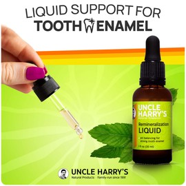 Uncle Harry's Uncle Harry's Natural & Fluoride-Free Remineralization Liquid for Tooth Enamel - Freshens Breath & Strengthens Teeth (1 oz Glass Dropper)