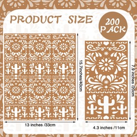 AmazingSpark 200 Pack Cielito Lindo Party Paper Napkins Talavera Platos De Barro Mexicanos Guest Towels Bulk 13 x 15.7 Inch for Mexican Wedding Birthday Bridal Baby Shower Fiesta Party Supplies