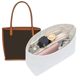 Doxo Purse Organizer Insert Compatible with Goyard Bag Organizer for Mini Anjou Bag,Upgraded Lightweight Dupontpaper Handbag Divider Shaper with YKK Zipper (White)