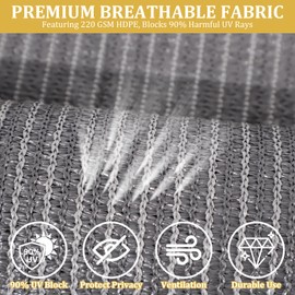 Shade&Beyond 120" X 96" Manual Retractable Awnings for Patio Shades Roll Up Outdoor Sunshade Cloth for Backyard, Garden, Balcony, Grey