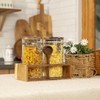 Yangbaga Glass Coffee Container with Wooden Shelf,2×45OZ Coffee and Sugar