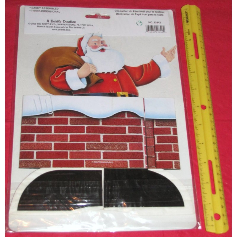 Beistle Santa in Chimney Centerpiece #22842, Christmas Centerpiece