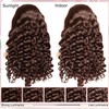 Chocolate Brown Deep Wave Lace Front Wigs Human Hair 200%
