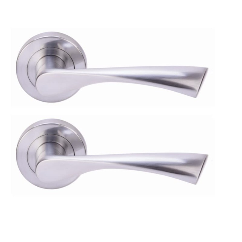 HANDLEZONE® Zena Lever On Round Rose Door Handles, Internal Passage