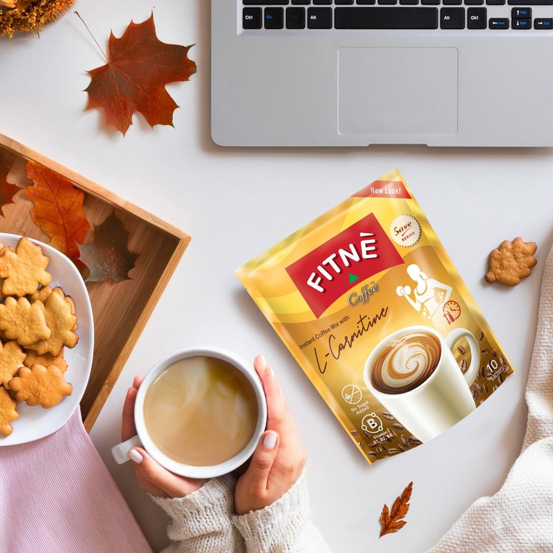 FITNE Instant 3 in 1 Coffee Packets Mix with L-Carnitine