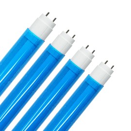 KastLite LED T8 Bulb Combo with Fluorescent T8 Safety Sleeves | Light Blue | 48" Electronic Ballast Compatible/Ballast Bypass | Type A+B | 4000K, 2,500LM, 147LM/W | UL & DLC Listed | 4 Pack