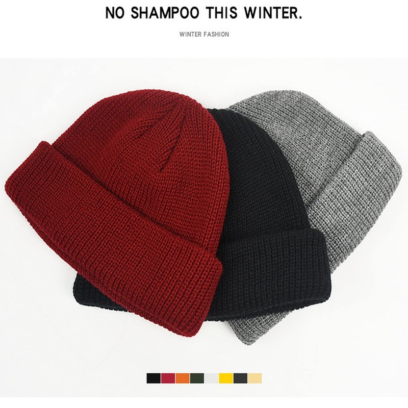 Faringoto Watch Cap Woolen Brimless Hat for Men Harbour Caps