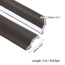 PATIKIL 10 Feet Kerf Weather Stripping Door Seal, Self Adhesive PU Foam Weather Strip V-Shaped Soundproof Door Insulation Strip for Window Door Bottom and Side, Brown