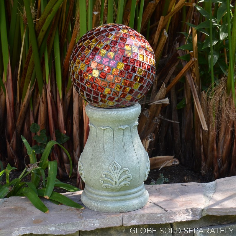 Alpine Corporation 12" Tall Indoor/Outdoor Roman Column Gazing Globe Display