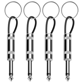 NILLOS Guitar Plug Keychain, 4 PCS Marshall Key Holder for Guitar Lovers Decoration Musical Gifts (Silvery)