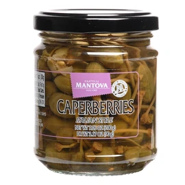Mantova Caperberries in a Vinegar Mild Brine, 7.05 oz. (Pack of 2), Product of Italy, All-Natural, Caper Bush Fruit, Non-GMO, Gluten-Free, Cholesterol-Free, Vegan-Friendly, Paleo-Friendly