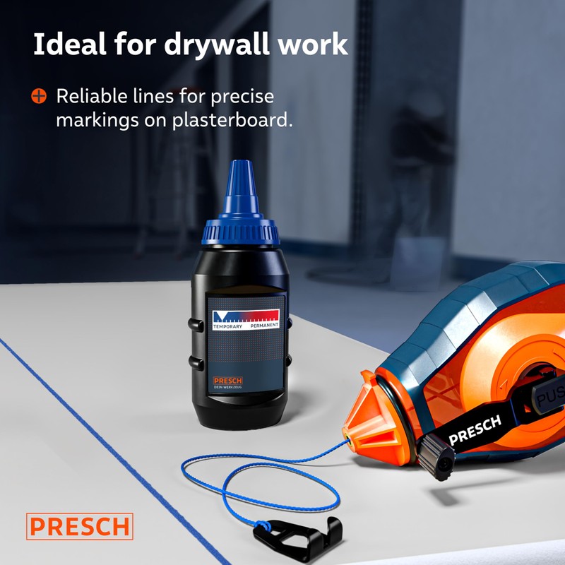 PRESCH Chalk line 30m incl. blue chalk (150 g) -