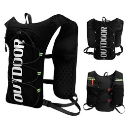 Running Hydration Vest Backpack Lightweight Running Vest Women mens Compatible with 1.5L Water Bladder Reflective Hydration Backpack for Cycling Hiking Marathon (Black, One Size)