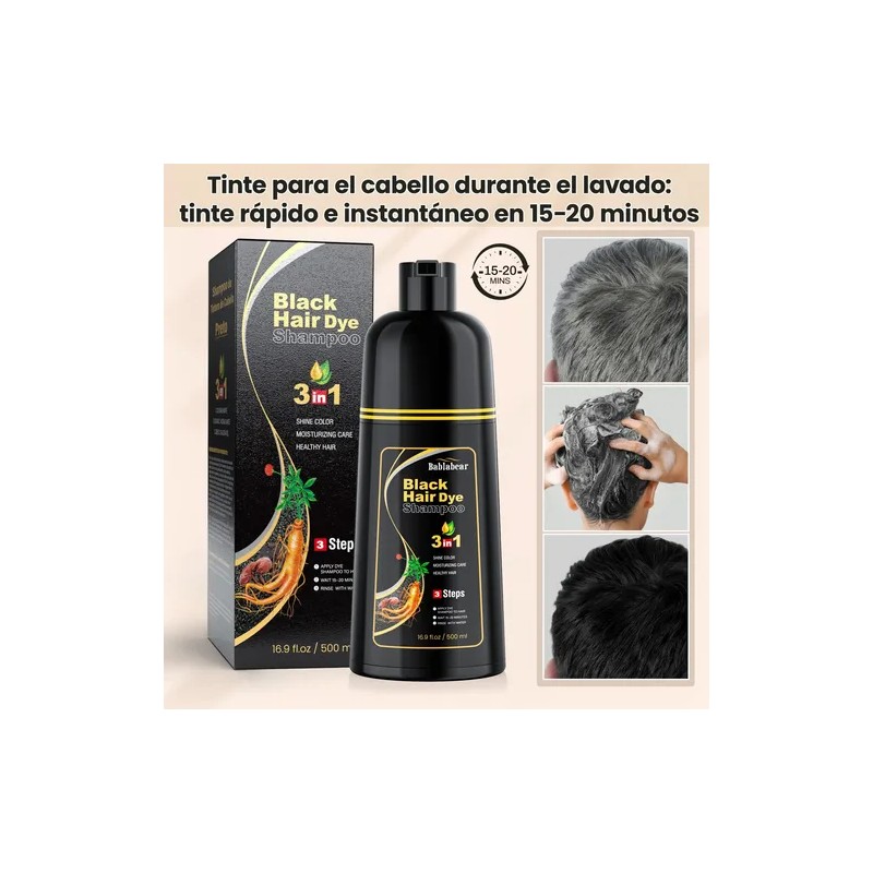 Shampoo Para Canas 500ml Natural Jengibre Tinte Cubre Canas