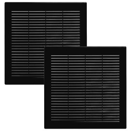 Vent Systems 10" x 10" Inch (Opening Dimensions) - Pack of 2 - Plastic Black Soffit Vent Cover - Flat Square Air Vent Grille - Air Vent Deflector - HVAC 12" x 12" Inch (Overall Dimensions)