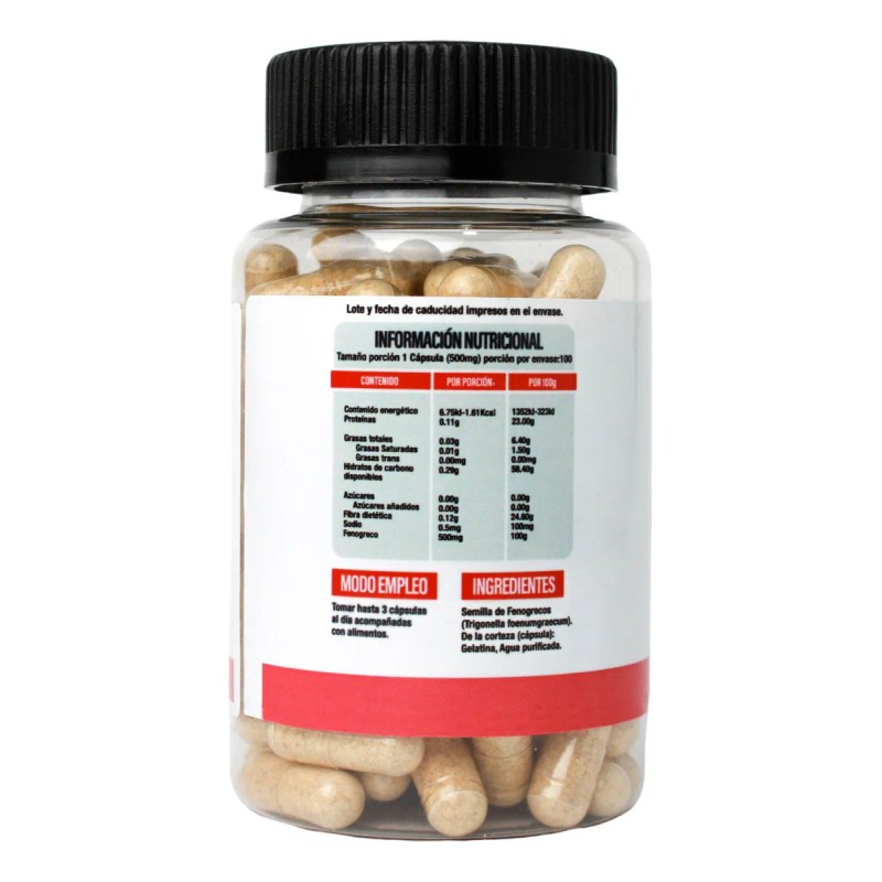 Fenogreco Superlabs Nutrition Cpsulas 500mg X 100 Libre Gluten Vegano