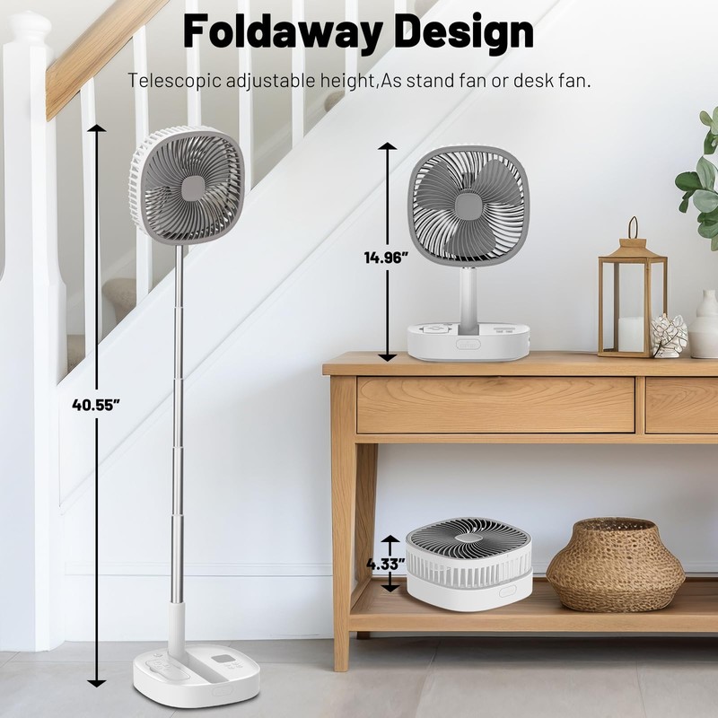Dhenrio Portable Oscillating Pedestal Fan with Romote, 4 Speed 120°