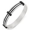 COOLSTEELANDBEYOND Men's Smooth Modern Cuff Style Bangle Stainless Steel Bracelet