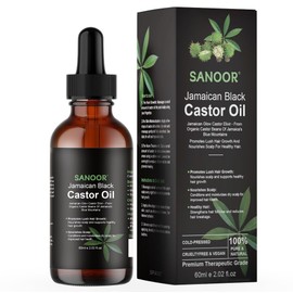 SANOOR Jamaican Glow Castor Elixir Oil | 100% Pure (2.02oz)| Infused with Nutrients Pure Hair Butter | Cold-pressed | 60ml