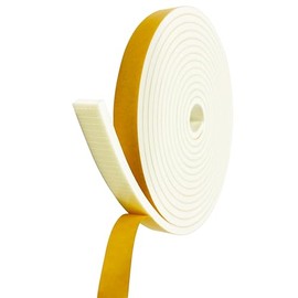 Weather Stripping Foam Tape, 17 Ft Door Seal Strip, EVA Material, High Density 1/4" Thick, No Residue Adhesive, Weatherproof Door Seal Strip for Sliding Door, Windows, White (3/4" Wide)