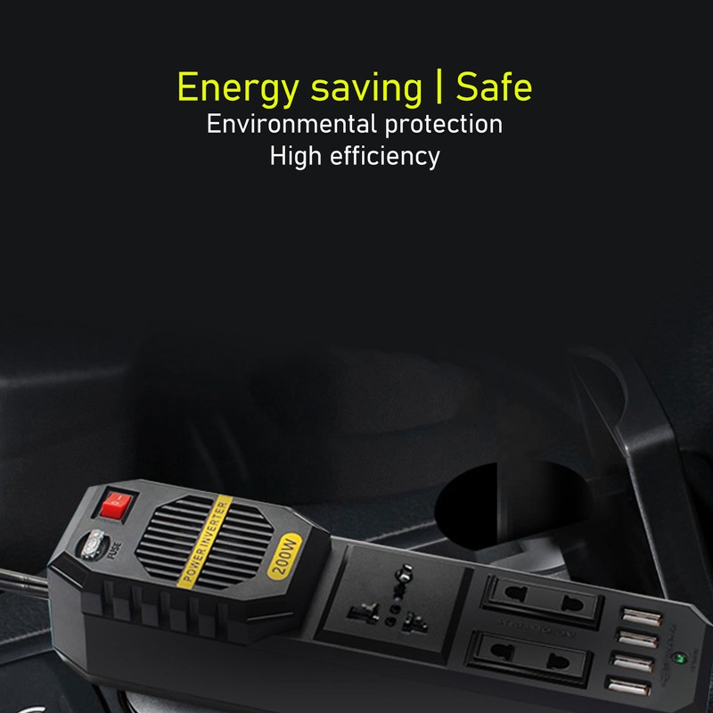 Car Power Inverter 200W DC 12V to AC for Vehicles