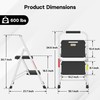 BONTEC 2-Step Ladder, Folding Step Stool, 600lbs Max Load Capacity,