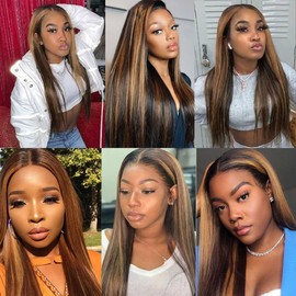 Lakaisa P4/30 Highlight Brown Straight Human Hair Bundles Doubles Weft 100% Unprocessed Glueless 1 Bundles 100g Human Hair Extension For Woman 14 Inch