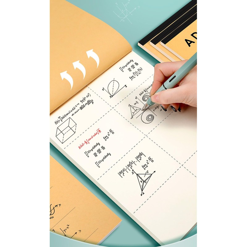 パーティション草稿本 10冊セット 空白スクラッチ紙 ノートパッド 計算用紙 両面書ける 数学学生用 演算草稿用 メモ帳 落書き