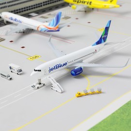 QIYUMOKE 1/300 737 Die-cast Metal Airplane Model -Jet Bule Airplane Model for Adult -Model Plane with Stand (8.3 inches Long) Aviation Enthusiasts Gifts, Desktop Display Decorations