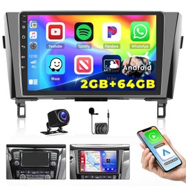 [2+64G] Inefala for Nissan Rogue X-Trail Qashqai 2014-2018 Android Car Radio Stereo with Wireless Carplay Android Auto, 10.1 Inch Touchscreen with GPS WiFi Bluetooth FM/RDS EQ SWC Canbus Backup Camera
