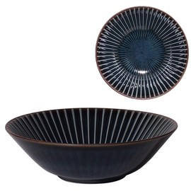 Minoru Pottery Mino Ware Kiln Hen Sendan 170 Bowl, Navy