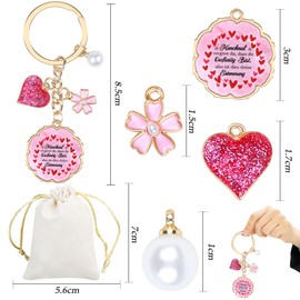 TUZELIYA Keyring Gifts for Women Inspirational Gifts for Girlfriend Girls Sisters Girlfriends Mothers Grandmothers Colleagues - Small Birthday Gifts for Women, Pink-B, Unit size