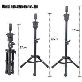 SK-QACD mannequin head Stand Tripod for Hairdresser Practice Style Display Human Hair Mannequin Head Manikin Cosmetology Doll Training Head Mini Adjustable Metal Holder(Black)