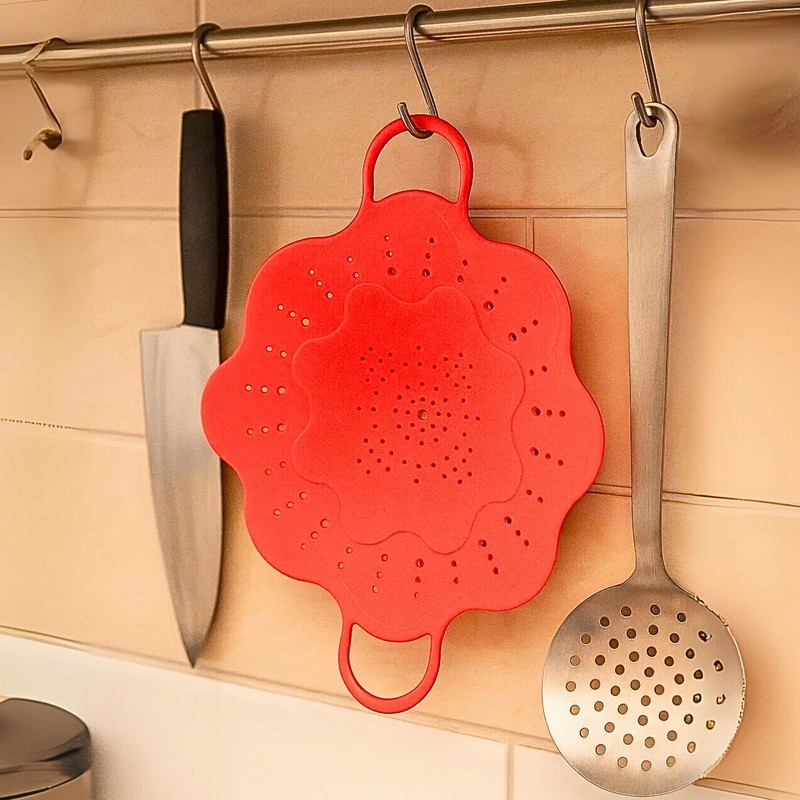 Silicone 11" Large Steamer Basket with Handle – Flexible Nonstick