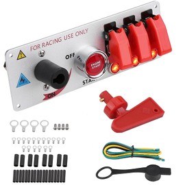 Panel de interruptor de encendido de 12 V, panel de interruptor de encendido de coche de carreras 5 en 1, botón de arranque del motor, panel de interruptor de palanca LED para RV Racing Sport