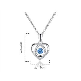Hemasa 925 Silver 2CT Moissanite Heart Pendant Diamond Necklace For Women (White)