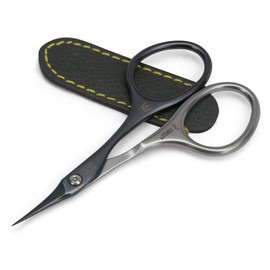 GERMANIKURE Tower Point Cuticle Scissors - Self-Sharpening FINOX22 Titanium Coated Stainless Steel Professional Grooming Scissors in Leather Case - Ethically Made in Solingen Germany - 2705
