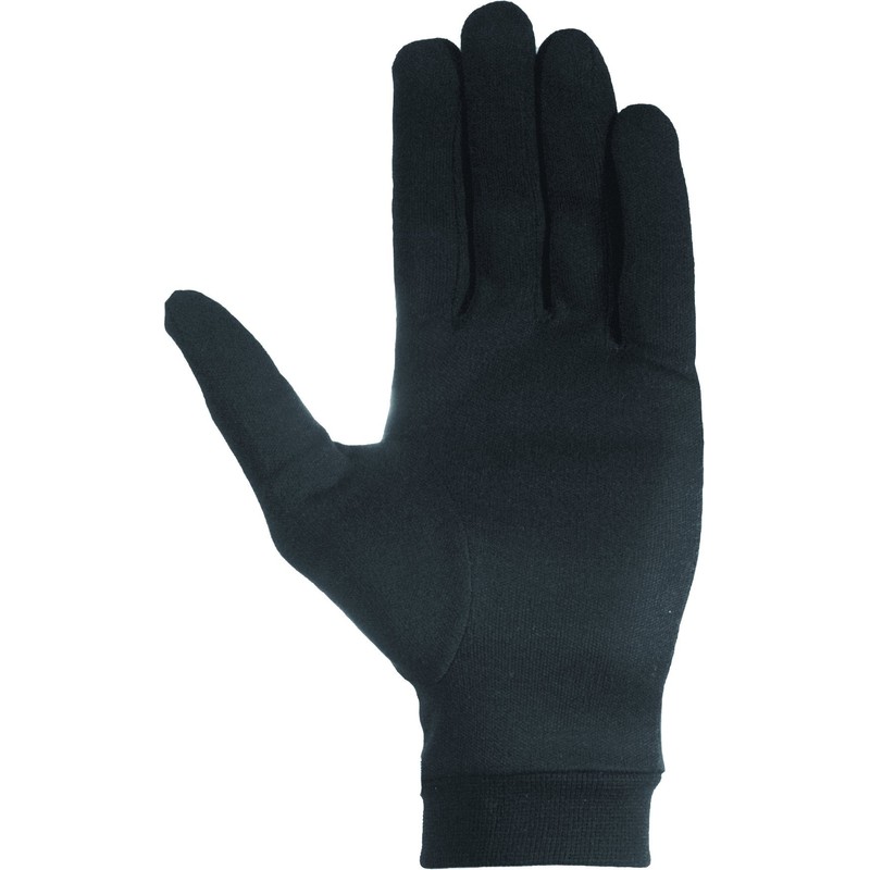 Chiba Men's Liner Gloves, Silk, Black, L