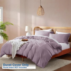 Nestl Dusty Purple Duvet Cover Queen Size - Soft Double Brushed Queen Duvet Cover Set, 3 Piece, with Button Closure, 1 Duvet Cover 90x90 inches and 2 Pillow Shams