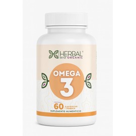 Omega 3 Aceite Puro de Salmon, Vitamina E, produce colageno,bueno para la piel, antioxidante, reduce acne, capsulas 500 mg,Herbal Bio Organic.Disminuye deterioro cognitivo y demencia. Regula hormonas femeninas