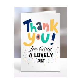 Thank you for being a lovely Aunt card, Happy Birthday, gifts for men, women, male, female, him, her, presents for Christmas, to say, A5-144_14